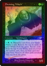 Divining Witch FOIL Nemesis PLD Black Rare MAGIC THE GATHERING CARD ABUGames