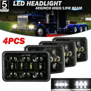 4Pcs 4x6"inch LED Headlights High-Low Beam Black Sealed for GMC Isuzu Base Truck - Bild 1 von 12