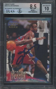 1996 Fleer #235 Allen Iverson Autograph RC Rookie BGS 8 10 Auto - Picture 1 of 2