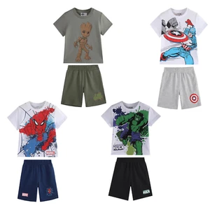 Boys Marvel Superhero 2 Piece T-Shirt & Shorts Set - Picture 1 of 17