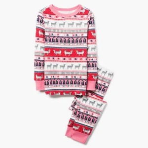 NWT Gymboree Christmas Girls Gymmies Fair Isle Reindeer Deer Pajama Set  - Picture 1 of 1