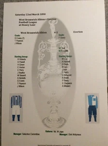 1889-90 West Bromwich Albion v Everton Football League Matchsheet - Picture 1 of 1