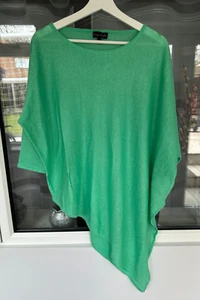 New Women Phase Eight Asymmetric 3/4 Sleeve Green 100% Linen Jumper , Size M - Picture 1 of 7