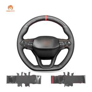 Custom PU Leather PU Carbon Fiber Car Steering Wrap Cover for Seat Cupra Leon - Imagen 1 de 10