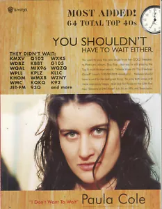Anuncio Paula Cole 1997 - No quiero esperar anuncio #1 más añadido - Imagen 1 de 1