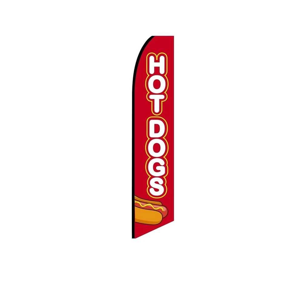 Hot Dogs Swooper Flutter Feather Flag | 3ft W x 11.5ft Tall - Image 1 of 1