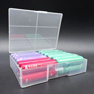 1pc Transparent Battery Storage Box For AA Batteries, Plastic Organizer_D - Picture 1 of 12