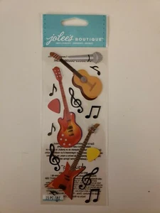 Jolees Boutique scrapbooking stickers Guitars and Music Notes microphone - Picture 1 of 1