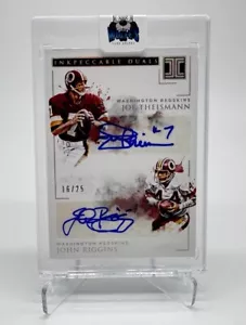 Impeccable Joe Theismann John Riggins 2019 doble automático #16/25 Redskins Commanders - Imagen 1 de 4