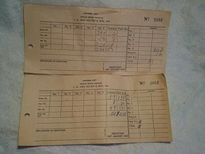 1950's J.G.HOLTEN & SONS,INC. CUSTOMER COPY BANK SLIP,Banking,deductions,tare wt - Picture 1 of 2