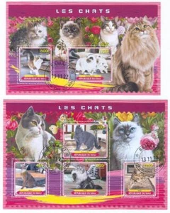 Lollini B05 Mali 2022 Domestic Animals Cats 2 Sheets - Picture 1 of 1