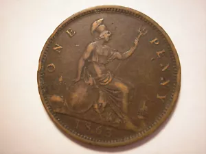 1863 Penny, Queen Victoria, KM# 749.2, UK, England - Picture 1 of 10