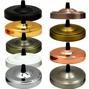 Single outlet Metal ceiling rose vintage industrial brushed Colour Ceiling Plate - Picture 1 of 37