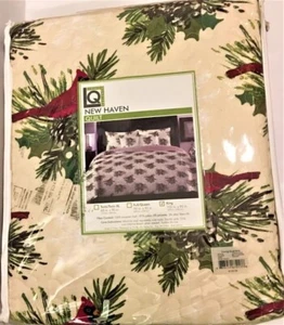 Reversible Red Winter Cardinal King Size Comforter Quilt 102" X 90" New - Picture 1 of 4