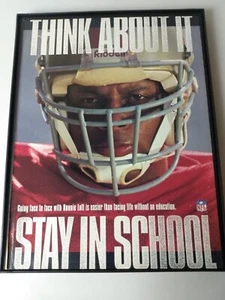 RONNIE LOTT Stay In School MAGAZINE PAGE CUTOUT San Francisco 49ERS New Frame - Picture 1 of 3