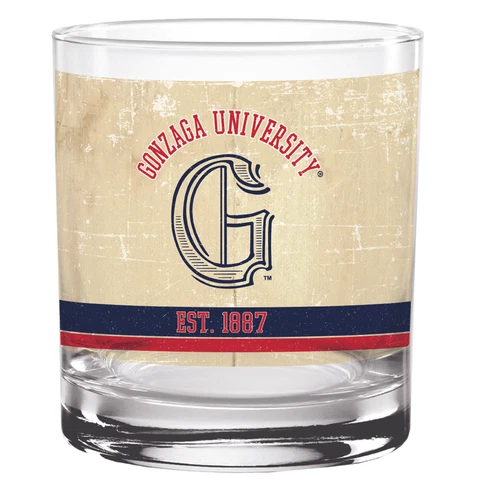 Gonzaga Bulldogs 14oz. Vintage Retro Rocks Glass Cover