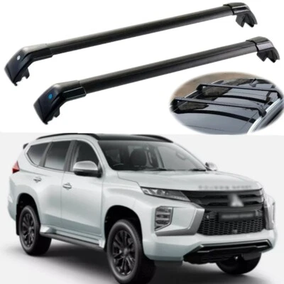 Barra transversal de 2 piezas para riel de techo bloqueable para Mitsubishi Montero Sport 2015-2023 Foto 1 de 4
