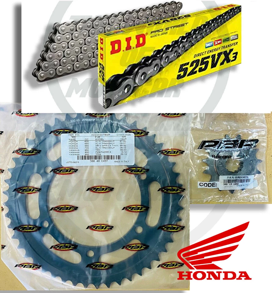 KIT/TRASMISSIONE HONDA TRANSALP/650 2000-2007 KIT COMPLETO CORONA PIGNONE CATENA - Immagine 1 di 3