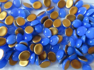 Full pack 144 Czech. Glass Oval Cabochones 10x8mm Blue Opal/foiled. - Picture 1 of 2