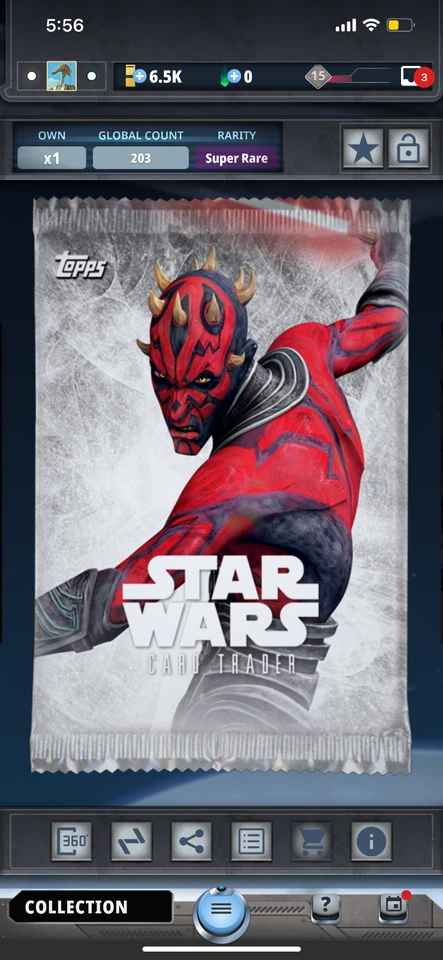 Star Wars Card Trader Wave 1 Inception The Clone Wars Maul Pack Art - Image 1 of 1