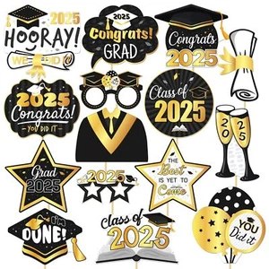2025 Graduation Photo Booth Props 2025 Grad Party Decorations Supplies Pose S... - Picture 1 of 7