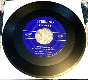 Norman Burns: Stay in America/Gossippy Little Robin 45 odd song poems HEAR - Picture 1 of 2
