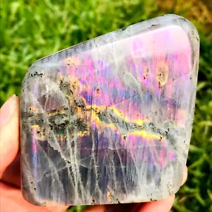 471 g Espécimen de cristal de labradorita púrpura natural forma libre curación - Imagen 1 de 13