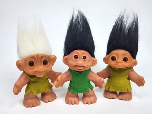 1968 Troll Puppen Thomas Dam 3 Stück grüner Filz DAM Vintage Original 5 Zoll - Bild 1 von 14