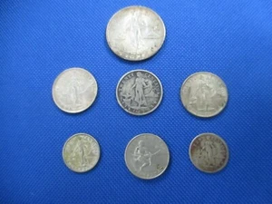Seven 1944 .750 SILVER PHILIPPINES COINS 50, 20, 10, 5 CENTAVOS ~ FILIPINAS - Picture 1 of 3