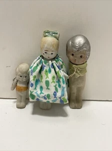 Antique bisque Miniature figurines Lot Of 3 - Picture 1 of 6
