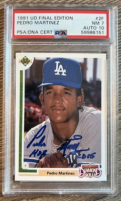 Pedro Martinez Signed 1991 Upper Deck #2F Rookie RC  PSA/DNA Auto Gem Mt 10 NM 7 - Image 1 of 4