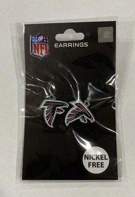 Par de pendientes colgantes de plata con logotipo del equipo de fútbol americano Atlanta Falcons NFL Foto 1 de 3