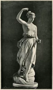 Hebe dea greca, incisione di scultura Canova, 1902 incisione d'epoca - Foto 1 di 3