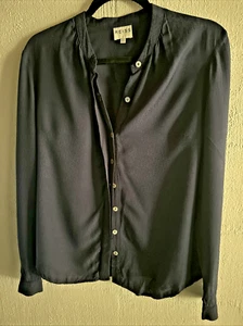 Reiss Women’s UK10 Navy Blue Button Up Shirt Blouse Top Long Sleeve - Picture 1 of 2