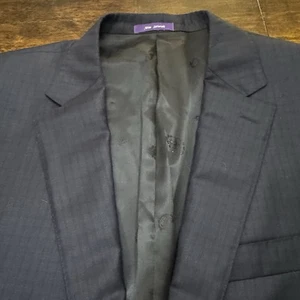 Italian Bartorelli Napoli Men’s 100% Wool Blazer Black Shadow Stripe Luxe 44R - Picture 1 of 10