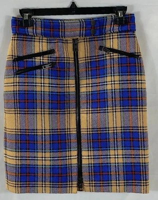 Rag & Bone Women Blue Plaid Skirt Size 00 NWT - Image 1 of 4