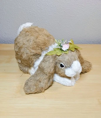 Pier 1 Natural Sisal Bunny Rabbit Laying Down Table Decor Realistic - Image 1 of 4