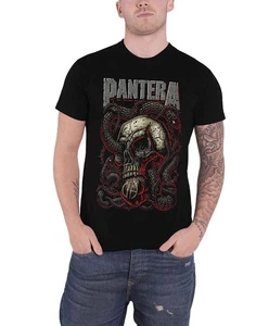 Camiseta Pantera Serpiente Calavera Envejecida Banda Logo Oficial Para Hombre Nueva Negra - Imagen 1 de 4