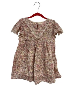 Louise Misha Jyoti ruffled floral cotton dress Short Sleeves Boho 4 - Picture 1 of 6