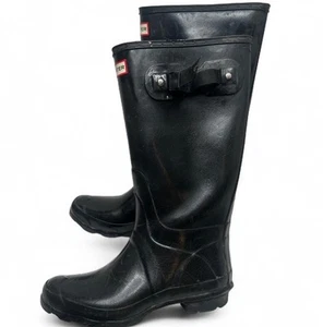 Hunter rain Boots Original Tall tour gloss black  EU 40/41  outdoor rubber - Picture 1 of 11
