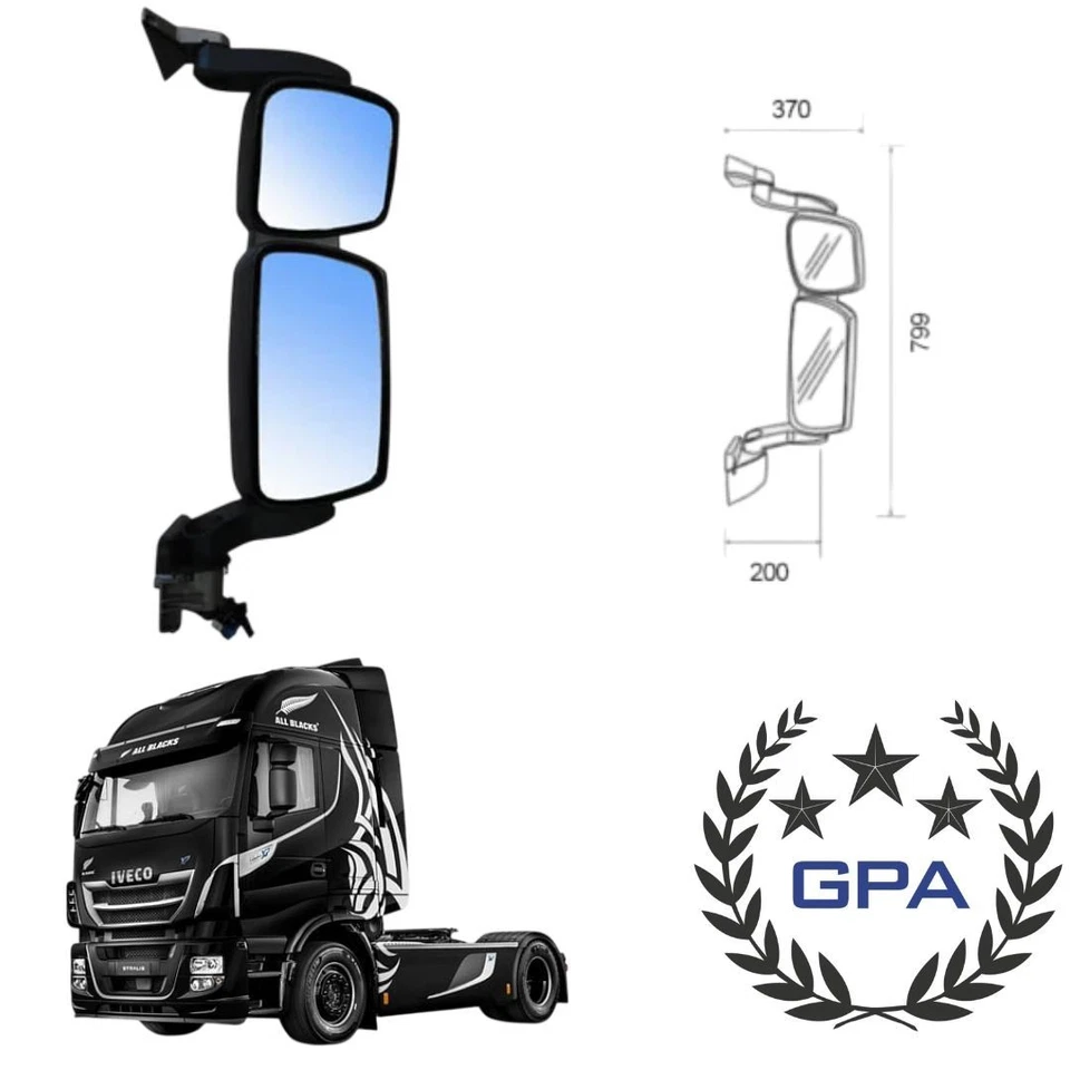 SPECCHIO RETROVISORE DX IVECO STRALIS BRACCIO CORTO 2013-2014-2015-2016-2017 - Immagine 1 di 1