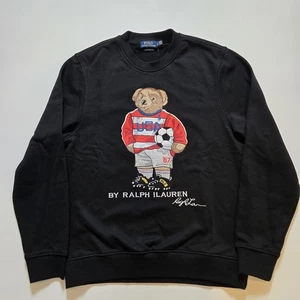 Ralph Lauren Polo Soccer Bear Limited Edition Sweatshirt Schwarz 67 USA Olympia L  - Bild 1 von 9