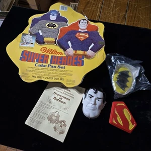 Komplett Vintage 1981 Wilton Superman Batman D.C. Comic Superhelden Kuchenform Set  - Bild 1 von 13