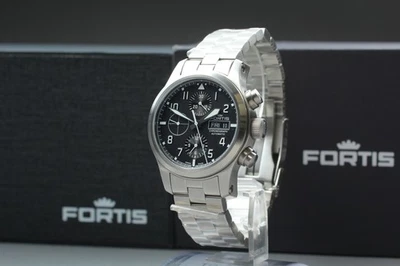 [w/Paper] Fortis Aeromaster Chronograph 18668/656.10.141 Black 42mm Watch JAPAN - Image 1 of 4