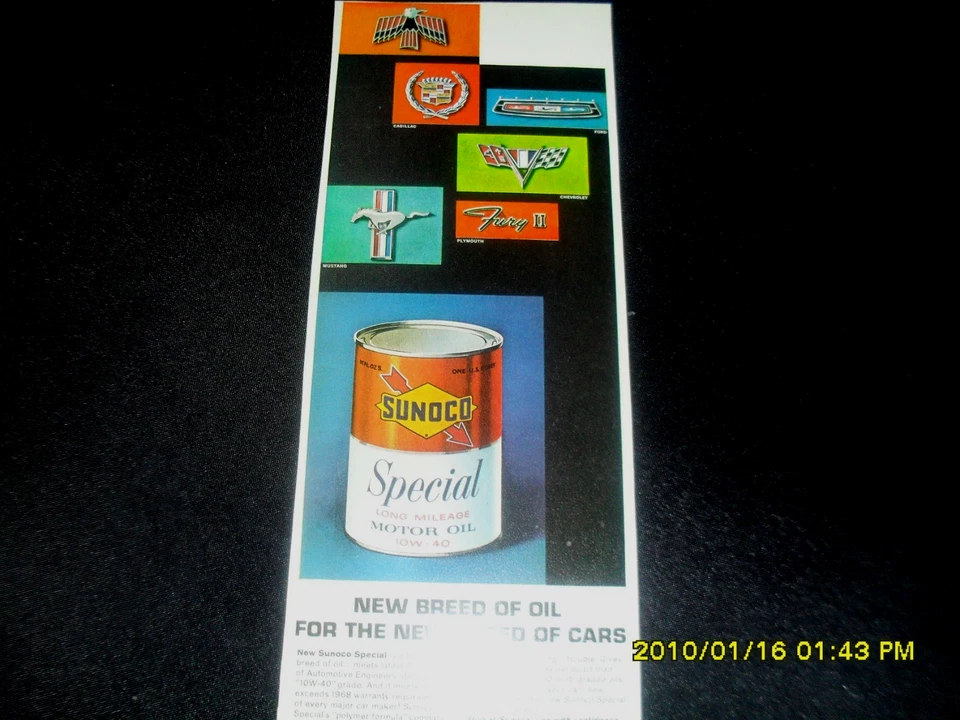 Vintage 1960s Sunoco Special Motor Oil Print Ad - Image 1 of 1