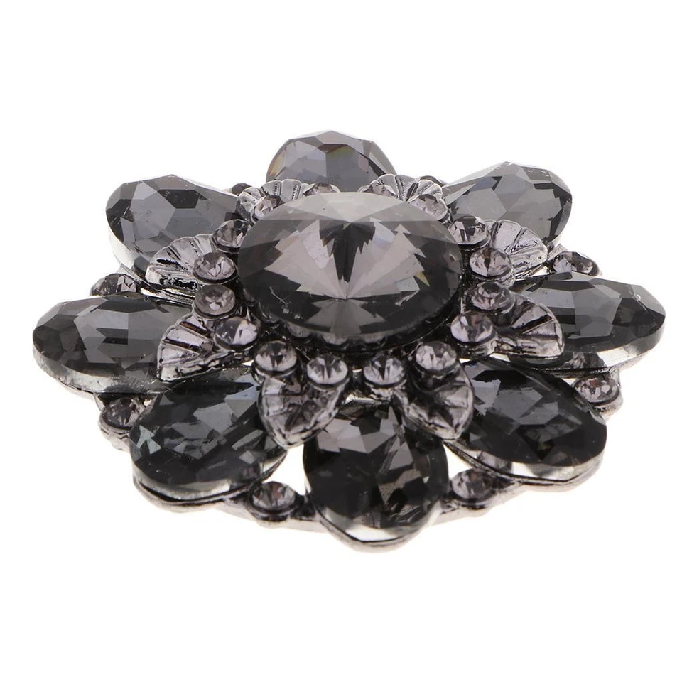 Flower Alloy Crystal Rhinestone Buttons Sewing Decorative - Image 1 of 1