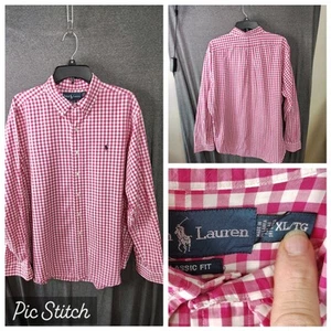Ralph Lauren Hemd Herren XL Classic Fit Rot Gingham Kariert Button Down - Bild 1 von 7