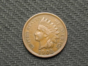 🔥OLD COIN SALE XF 1902 INDIAN HEAD CENT PENNY FULL LIBERTY 🔥LOT 340us - Picture 1 of 2