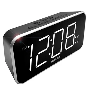 Sharp Alarm Clock Jumbo Easy to Read Display – 3 Step Dimmer Control – Dual A... - Picture 1 of 6
