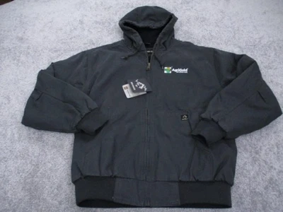 DRI DUCK Jacket Mens Large Charcoal Boulder Cloth Hooded Work Insulated AgriGold - Image 1 of 4
